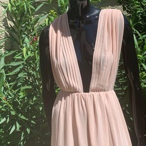 Powder Pink floor length formal maxi dress